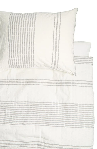 Northpoint Yarn Dye Stripe Cotton Comforter Set In White/ Grey