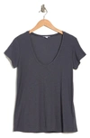 James Perse Deep V-neck T-shirt In Titan