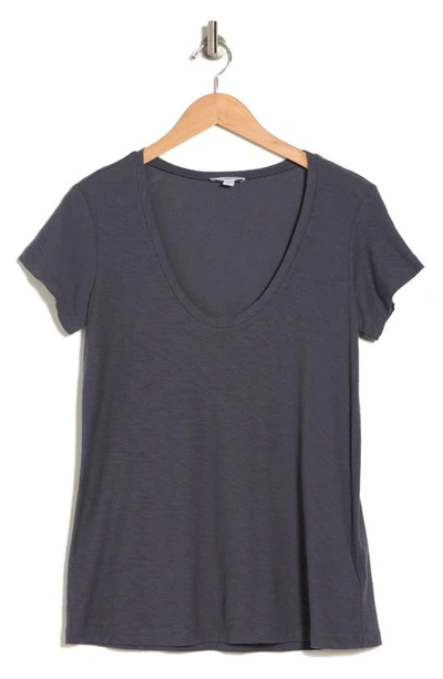 James Perse Deep V-neck T-shirt In Titan