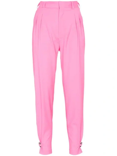Alyx Mid Rise Virgin Wool Cashmere-blend Cropped Trousers In Pink&purple