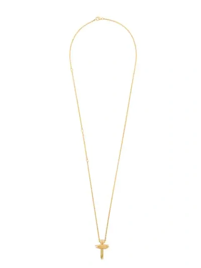 Kasun London Stick Cross Pendant Necklace In Metallic