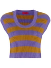 The Gigi Striped Knitted Top In Pink & Purple