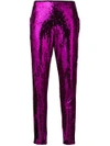 Laneus Skinny Sequinned Trousers In Pink