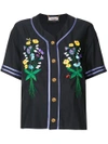 Muveil Button Embroidered Shirt - Black
