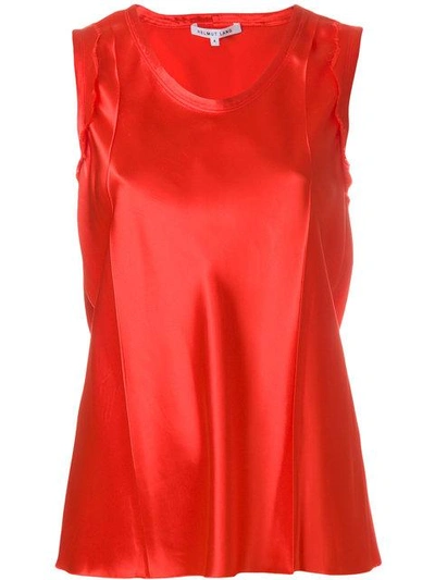 Helmut Lang Satin Tank In Red