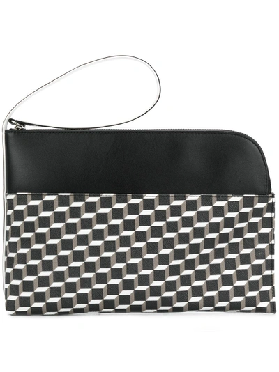 Pierre Hardy Clutch Bag In White-black Leather