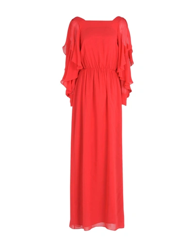 Intropia Long Dress In Brick Red