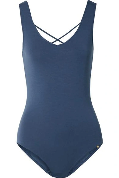 Hanro Stretch-modal Jersey Bodysuit In Storm Blue