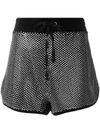 Juicy Couture Swarovski Embellished Velour Shorts In Black
