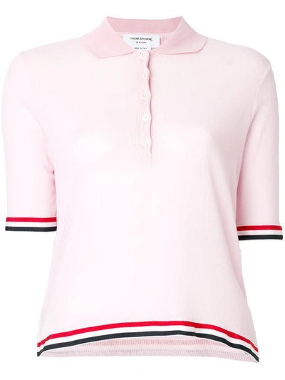 Thom Browne Relaxed Fit Polo Shirt In Pink