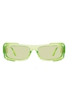 Versace 67mm Rectangular Sunglasses In Transparent Green