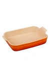 Le Creuset Heritage 4-quart Rectangular Stoneware Dish In Flame