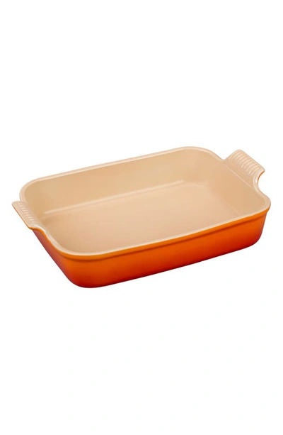 Le Creuset Heritage 4-quart Rectangular Stoneware Dish In Flame