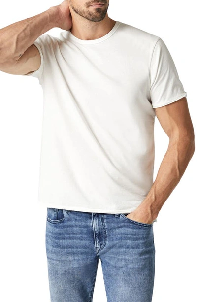 Mavi Jeans Raw Edge Cotton T-shirt In Blanc De Blanc