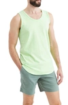 Goodlife Sunfaded Slub Scallop Tank Top In Neon Green