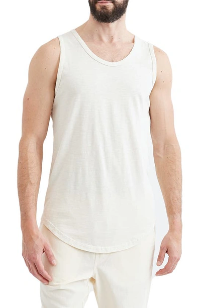 Goodlife Sunfaded Slub Scallop Tank Top In Seed