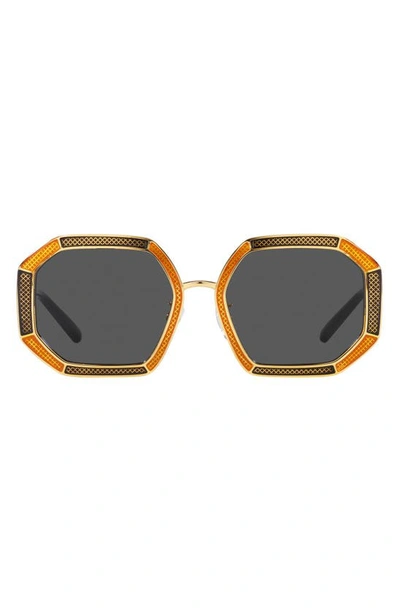 Tory Burch 52mm Irregular Sunglasses In Gold