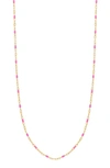 Bony Levy 14k Gold Enamel Chain Necklace In 14k Yellow Gold Pink