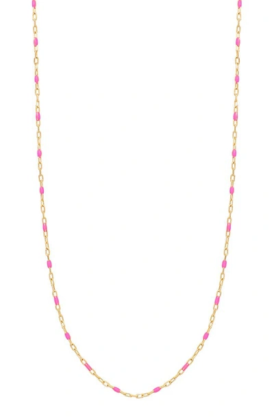 Bony Levy 14k Gold Enamel Chain Necklace In 14k Yellow Gold Pink