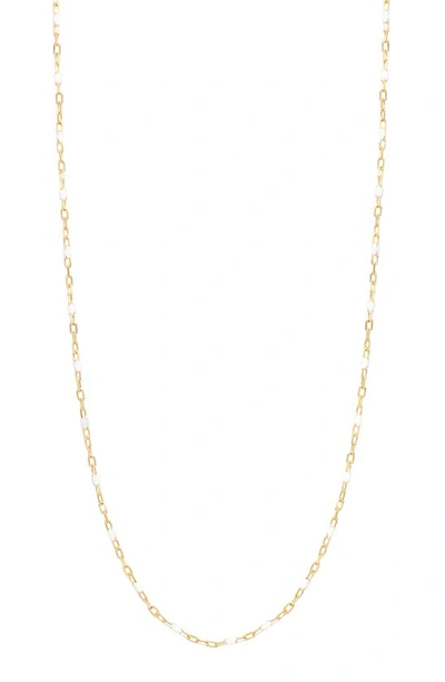 Bony Levy 14k Gold Enamel Chain Necklace In 14k Yellow Gold White