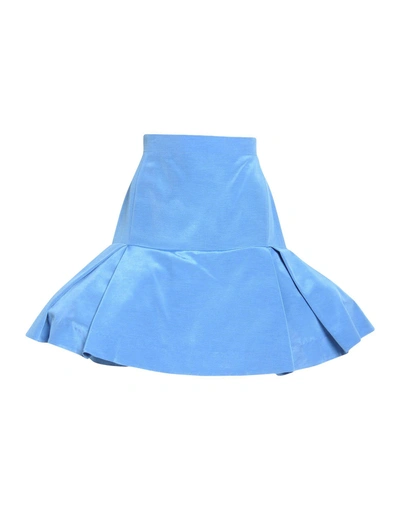 Natasha Zinko Knee Length Skirt In Pastel Blue