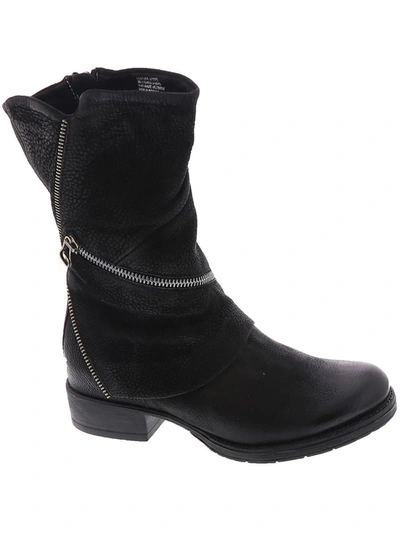 Miz Mooz Nixie Womens Pull On Heels Ankle Boots In Black
