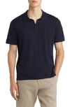 Nn07 Ryan 6311 Cotton And Linen-blend Polo Shirt In Blue