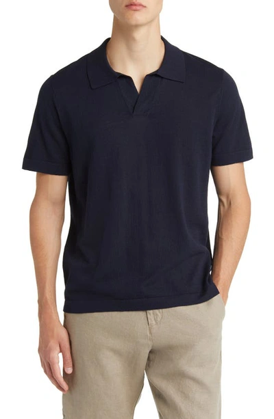 Nn07 Ryan 6311 Cotton And Linen-blend Polo Shirt In Blue