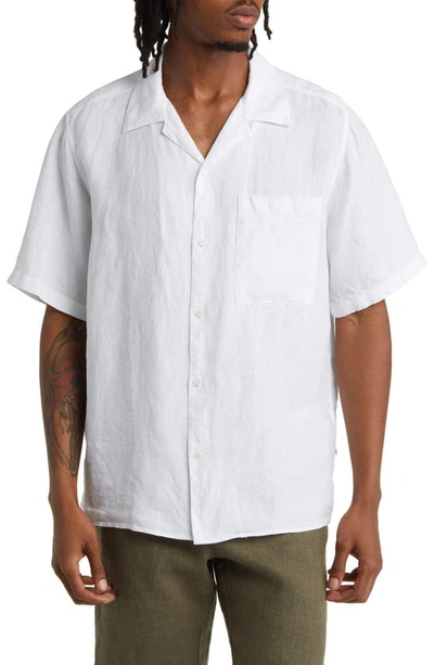 Nn07 Julio 5706 Convertible-collar Linen Shirt In White