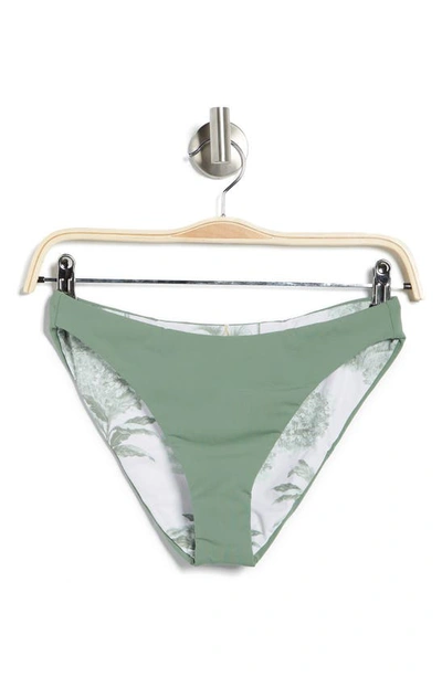 Maaji Sublimity Classic High Waist Reversible Bikini Bottoms In Green