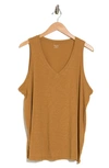 Madewell Whisper V-neck Tank Top In Toffee