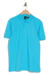 Hugo Boss Piro Solid Regular Fit Polo In Light Blue