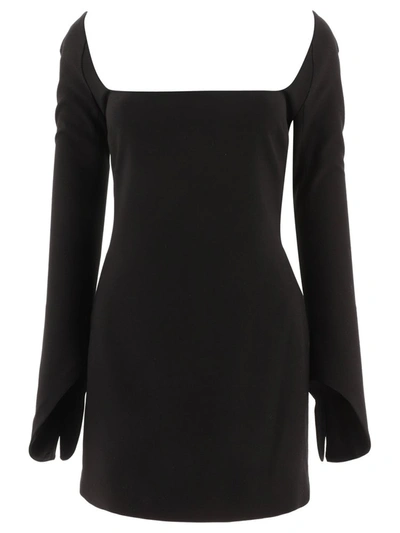 Khaite Tate Square Neck Mini Dress In Black