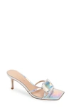 Gianvito Rossi 70mm Jewel Iridescent Leather Mule Sandals In Hologram