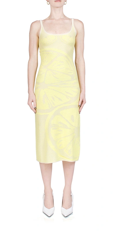 ワンピース House of Sunny Lemons on a Plate Sleeveless Dress Yellow House of Sunny Lemons on a Plate Hockney Dress - Yellow