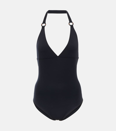 Loro Piana Halterneck Swimsuit In Navy