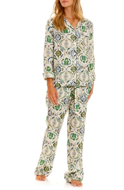 The Lazy Poet Women's Ithaka Emma Long Cotton Pajamas In Green