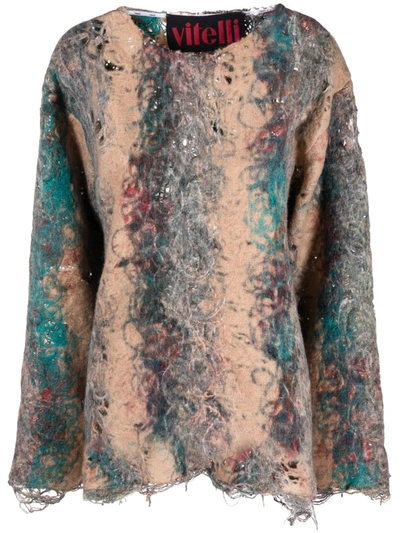Vitelli Distressed-effect Doomboh® Jumper In M2 Mixed Red And Azul