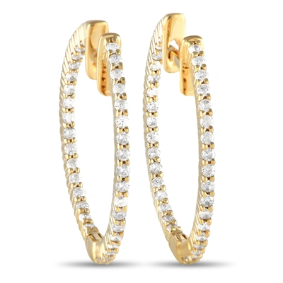 Non Branded Lb Exclusive 14k Yellow Gold 0.55ct Diamond Inside-out Hoop Earrings