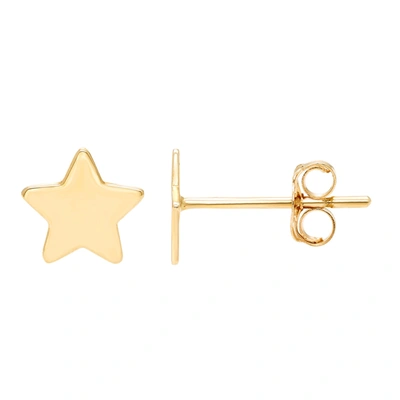 Ballstudz 14k Yellow Gold 5.5mm Dainty Star Stud Earrings, With Pushback, Women's, Unisex