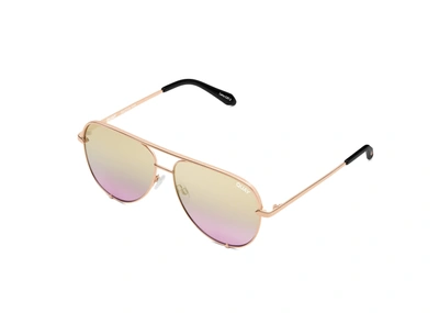 Quay High Key Large In Rose Gold,gold Digital Lavendar