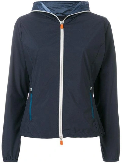 Save The Duck Lightweight Hooded Jacket In Blue