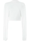 Vera Wang Cropped Knit Jumper In White