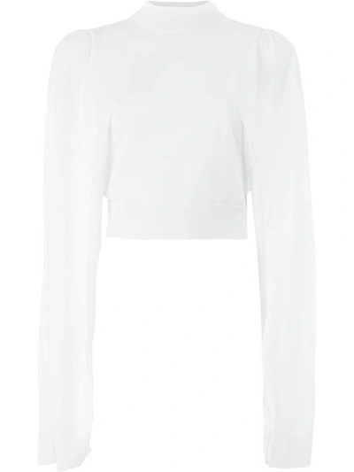 Vera Wang Cropped Knit Jumper In White
