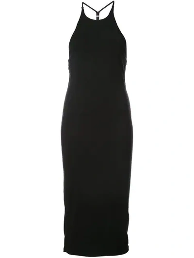 Alexander Wang T Sleeveless Fitted Midi Dress In Black
