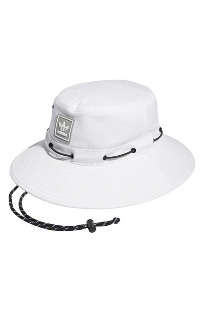 Adidas Originals Utility 2.0 Cotton Ripstop Boonie Hat In White/ Stone Grey
