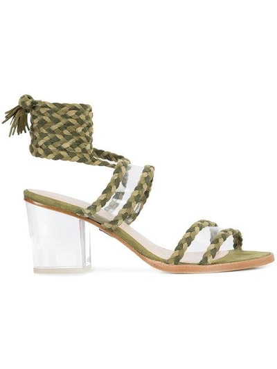 Ritch Erani Nyfc Velvet Sandals In Greens