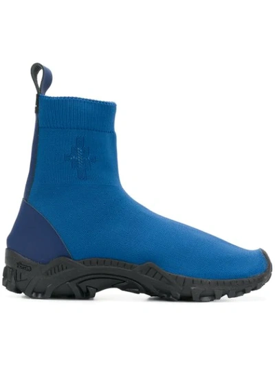 Marcelo Burlon County Of Milan Flyknit Hi-top Sneakers In Bright Blue