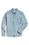 Billy Reid Tuscumbia Standard Fit Linen Button-down Shirt In Denim Blue