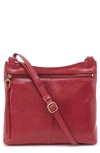 Hobo Cambel Leather Crossbody Bag In Cranberry
